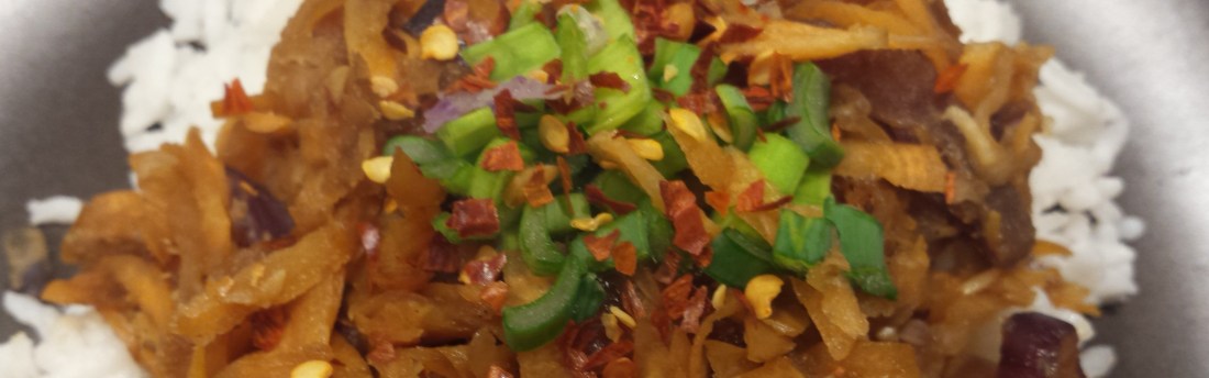 Quick Radish and Carrot Teriyaki with garnish!